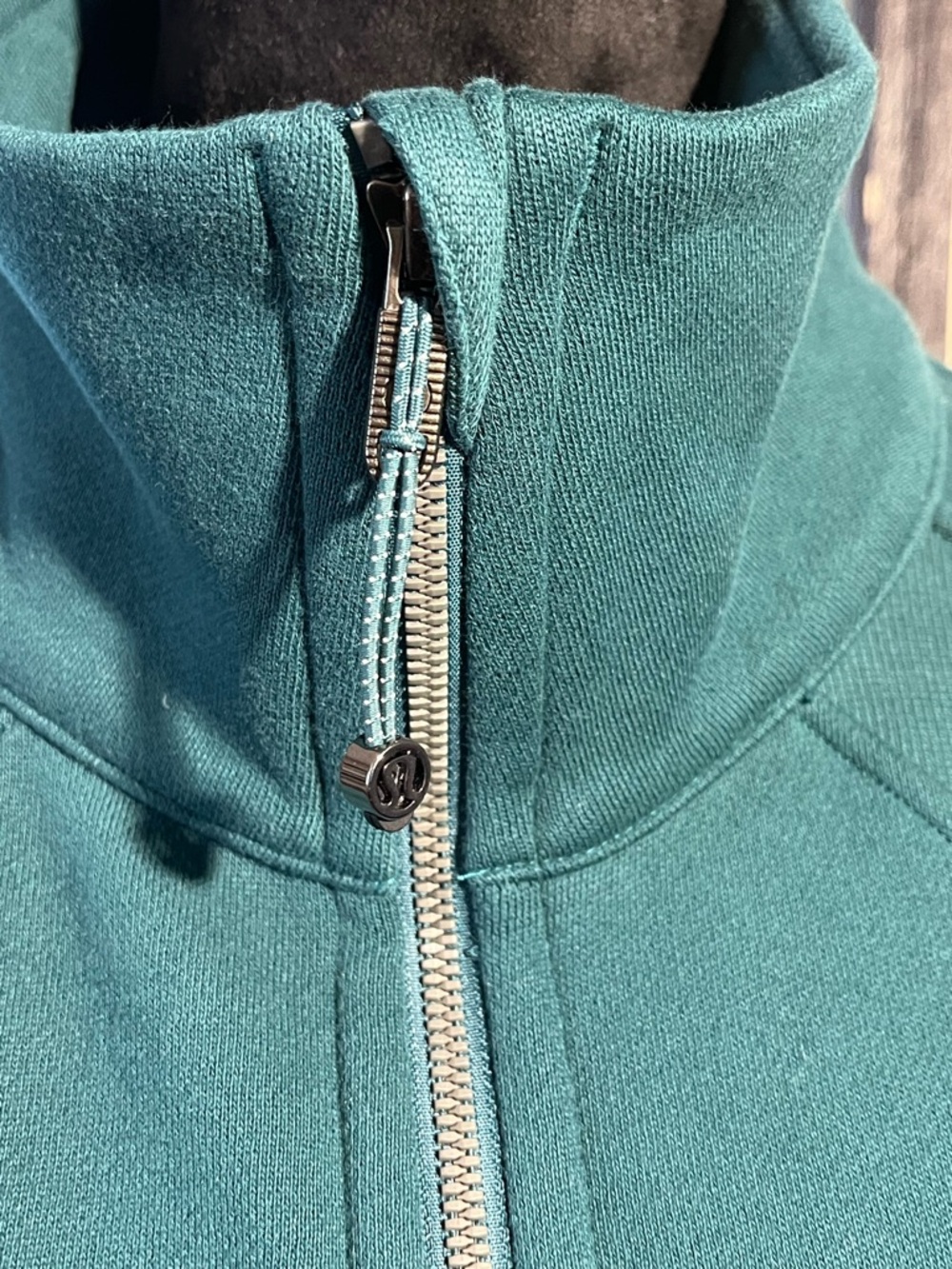 Lululemon Scuba Oversized Funnel-Neck Half Zip in a teal color - Picture 3 of 9